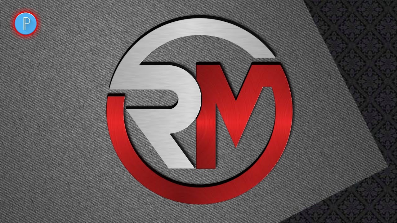 R M profesional logo design on PixelLab // tutorial logo letter ......