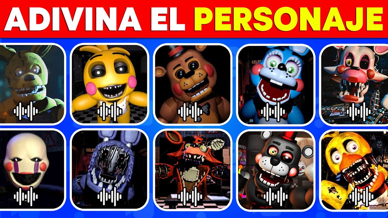 Adivina El Personaje De FIVE NIGHTS AT FREDDY 2 Por El JUMPSCARE😱Freddy🐻Foxy🦊Chica❤️Bonnie