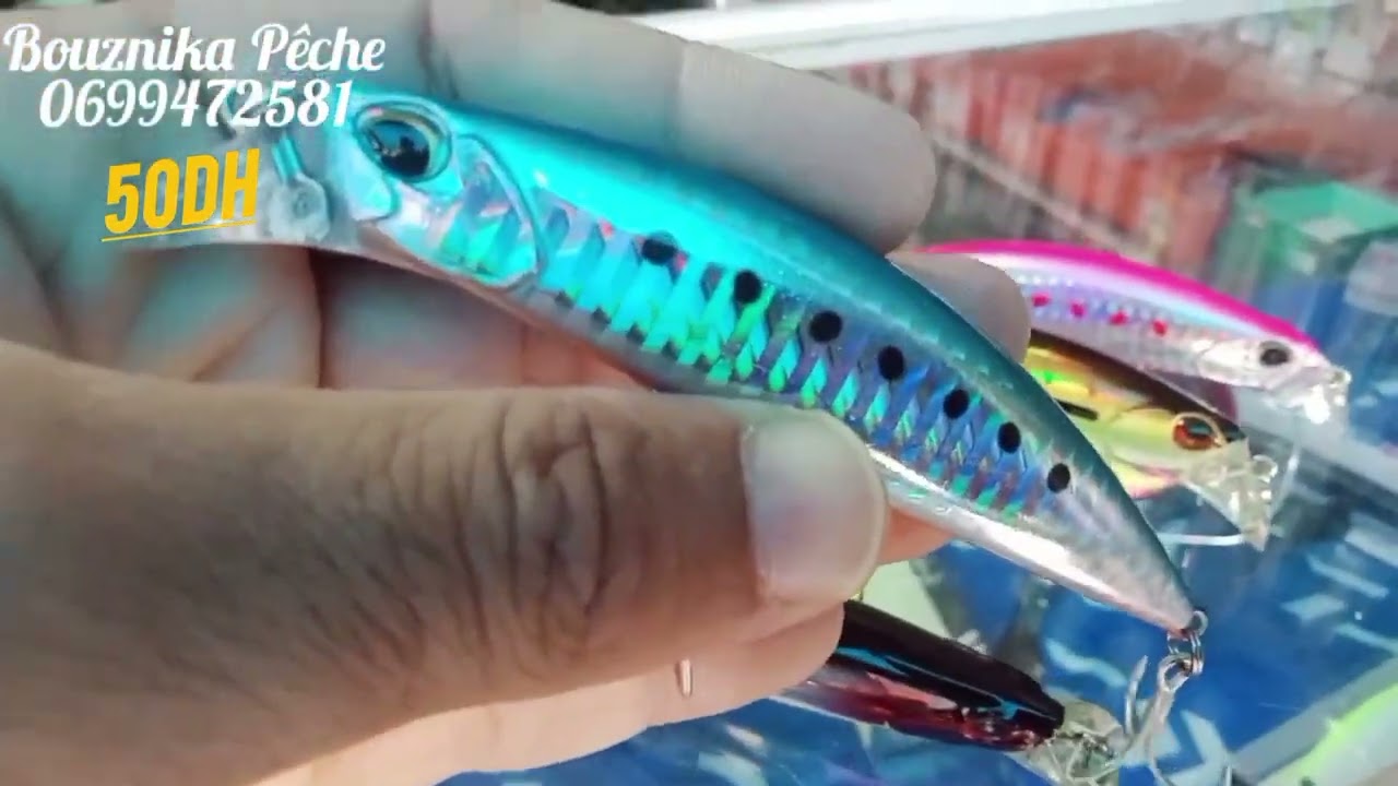 طعوم إصطناعية 10cm/30g مجربة فعالة 💯 في صيد الدرعي تغوص لعمق 0.6m تخرج لمسافات بعيدة 🚀 ☎️ 0699472581