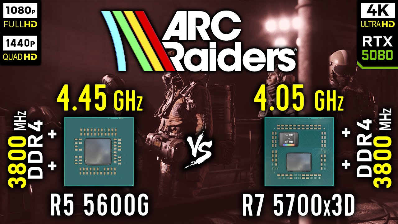 Ryzen 5 5600G vs Ryzen 7 5700x3D in ARC Raiders | RTX 5080 [ 1080p, 1440p, 4K ]