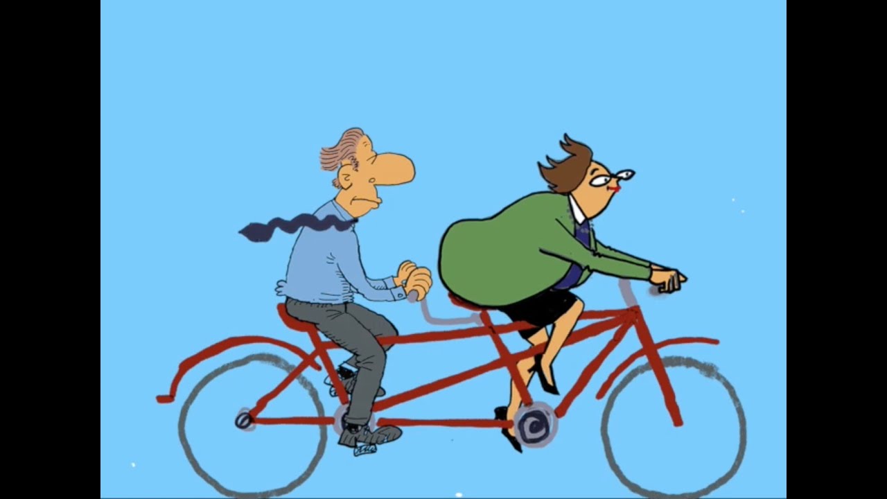 boomer cartoonists chatting complete with senior moments
