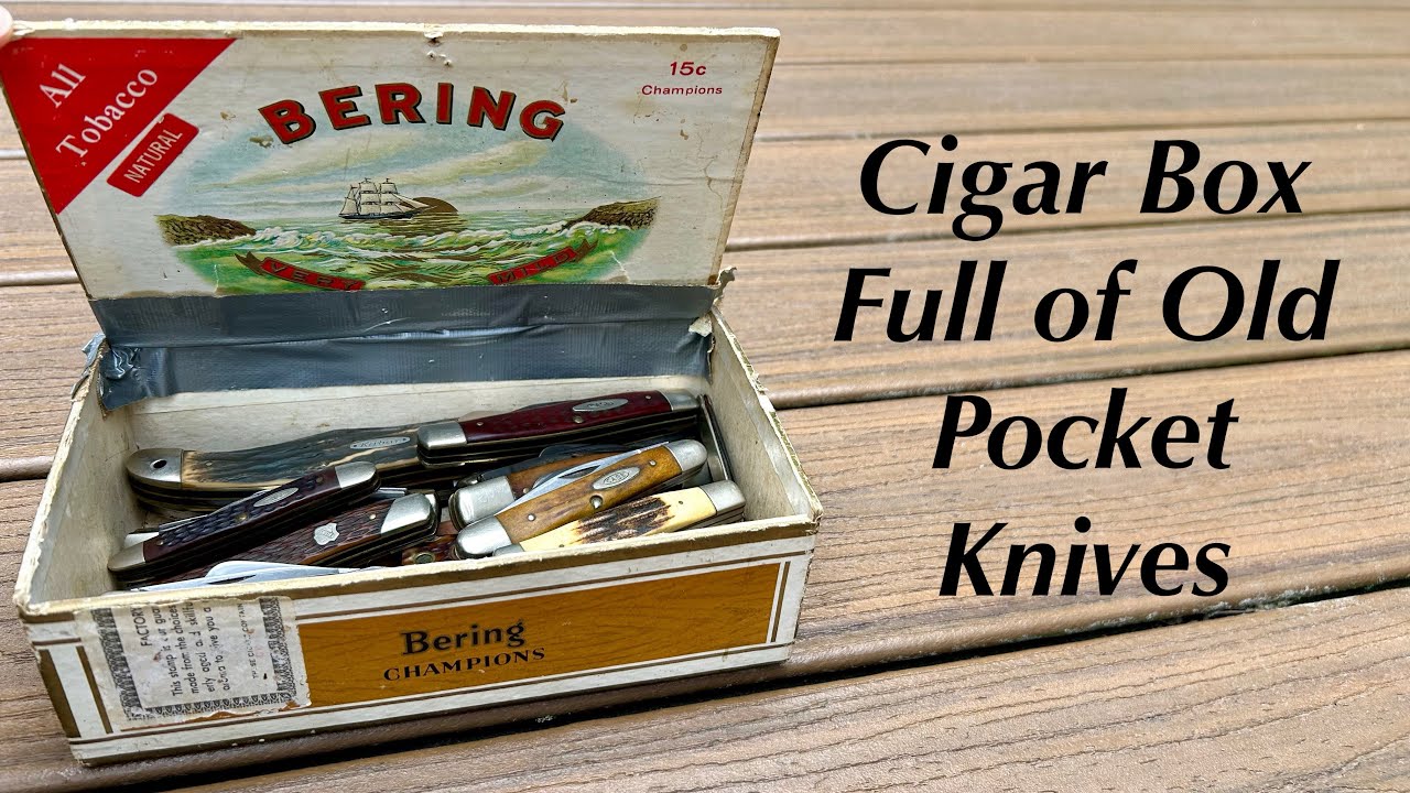 Cigar Box Full of OLD POCKET KNIVES - unboxing the mystery - Case, Kabar, BUCK, Primble