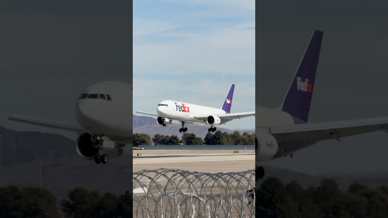 FedEx 1440 Heavy (Boeing 767-300F) arrives at Las Vegas (LAS) | N188FE | #planespotting #KLAS