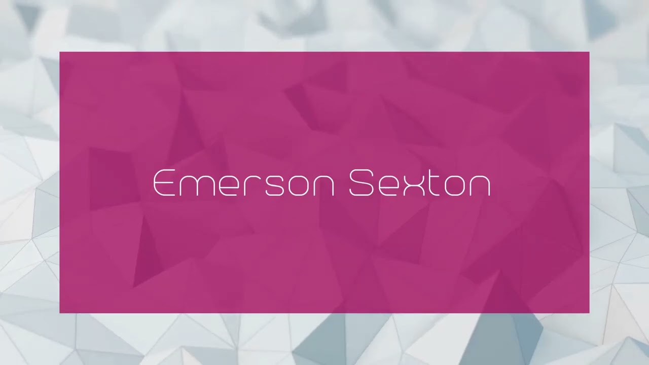 Emerson Sexton - appearance
