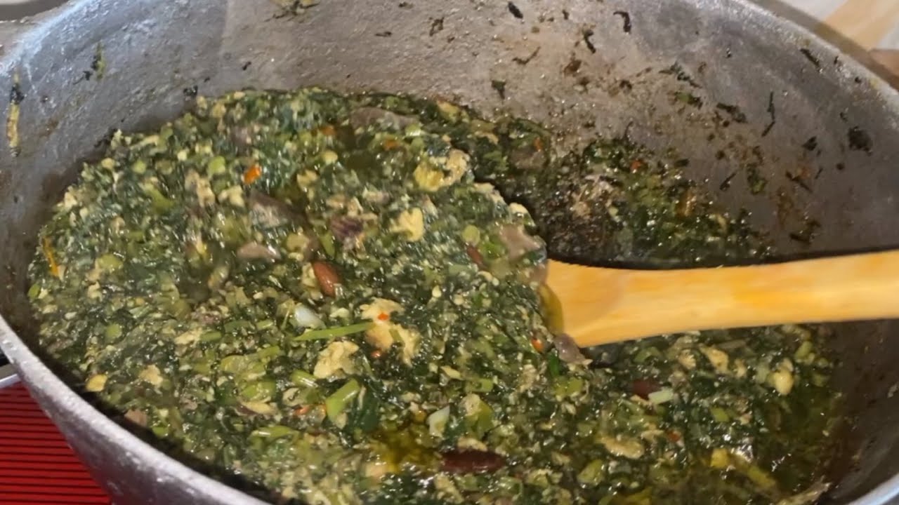 HOW TO COOK SIERRA LEONE 🇸🇱 POTATO LEAVES WITH OIL