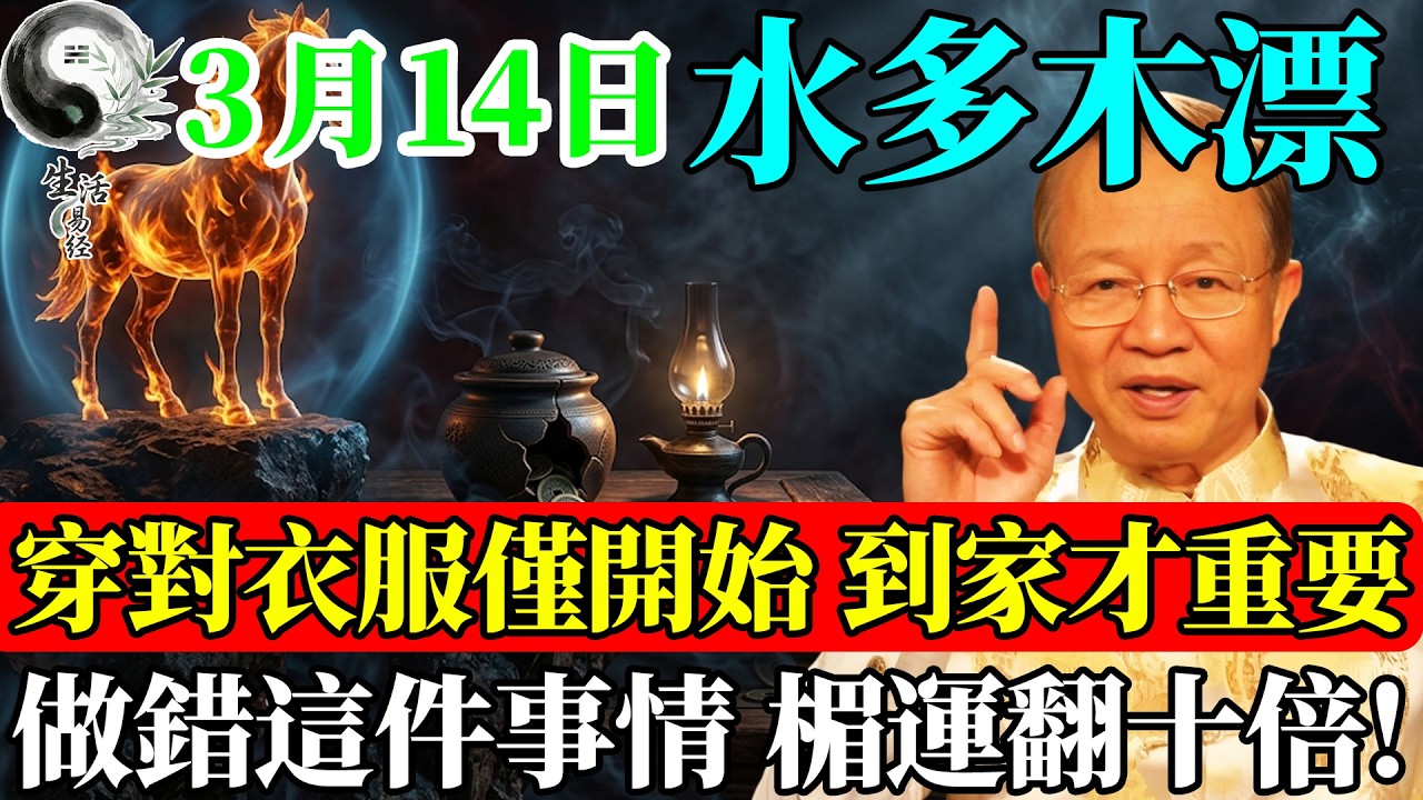3月14日躲過了穿搭劫難？回到家做錯“這件事”，黴運直接翻十倍，神仙難救！#易經智慧 #易經 #曾仕強 #風水 #人生感悟 #人生哲理 #國學 #國學智慧 #正能量 #因果