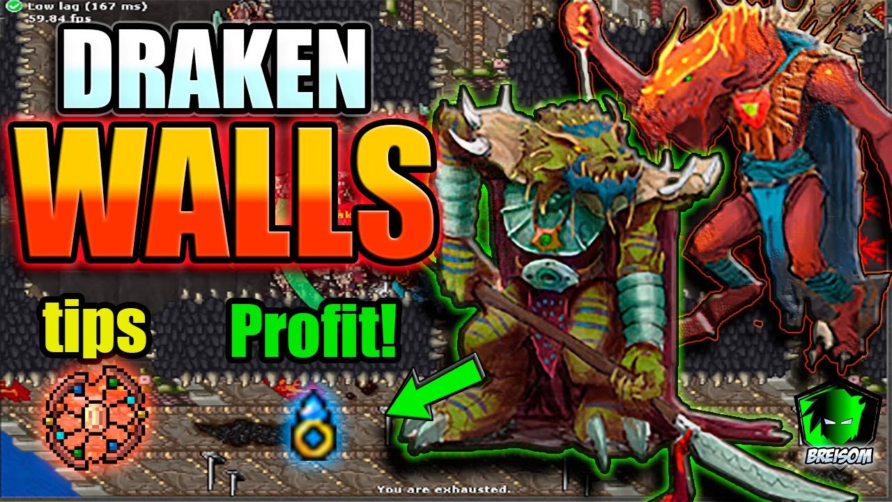 Draken Walls es una mina de ORO! de 600 - 650k Profit y exp tambien! Guía para EK 300+ | Tibia Hunt