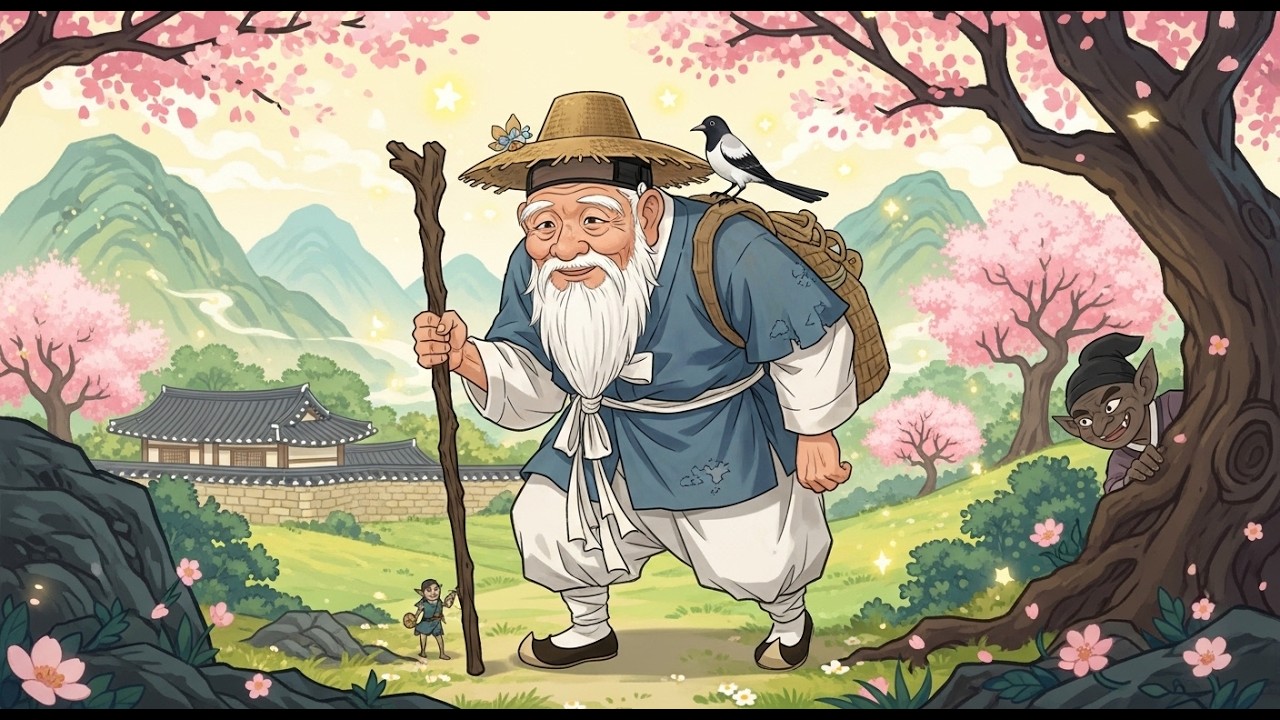 [ 한글과 영어를 한 동화로] The Song Pouch and the Two Goblins : 노래하는 혹부리 영감님과 도깨비 :전래동화