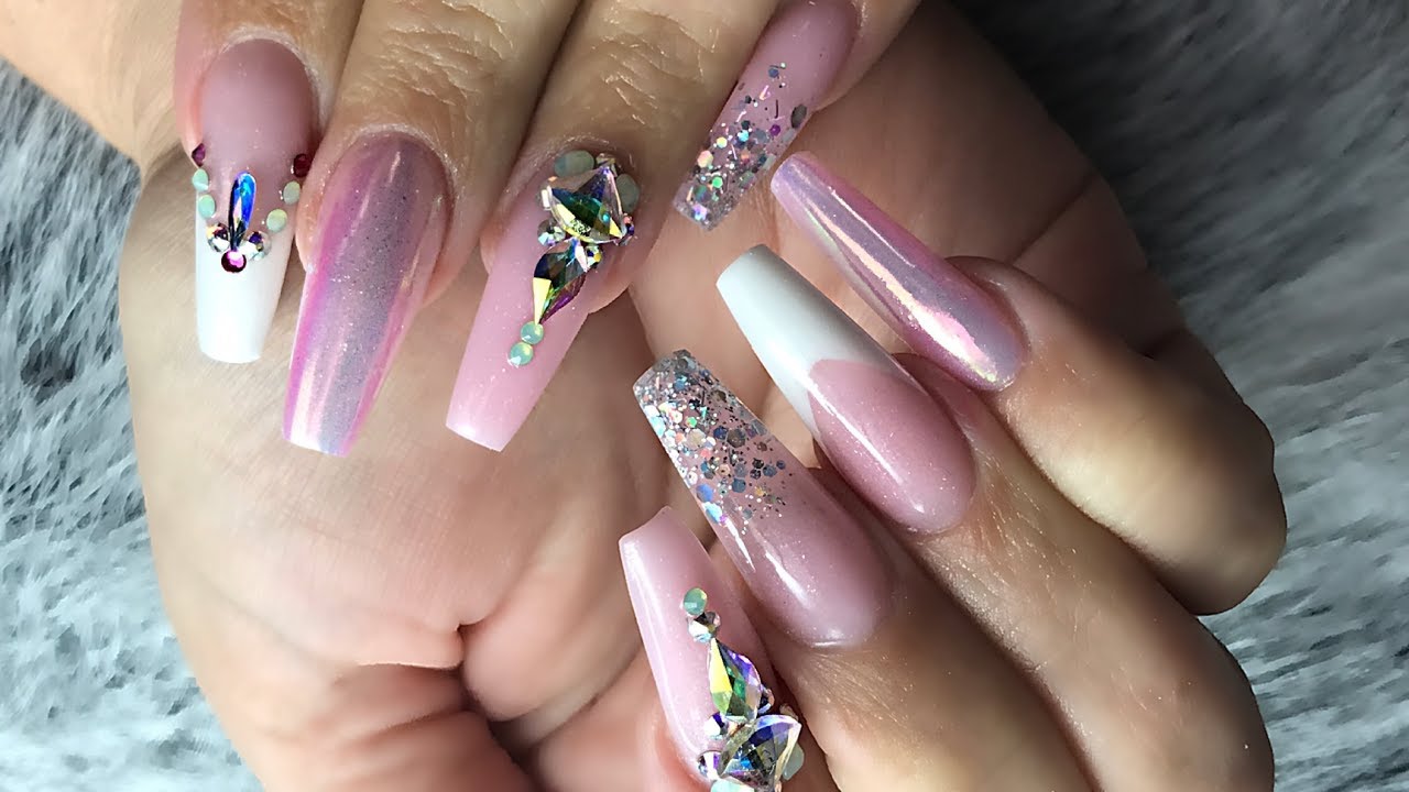 Sculpted Acrylic Coffin Nails
