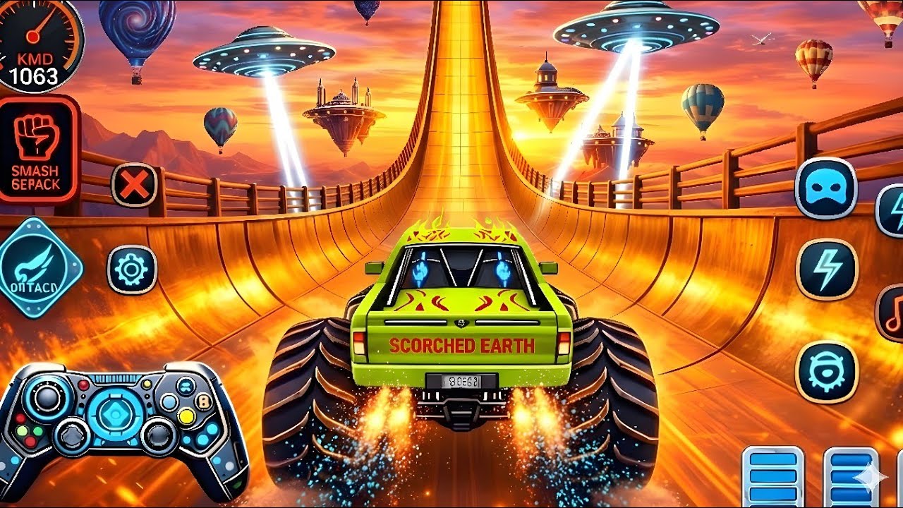 🚨Monster Truck Mega Ramp Extreme Racing Mega Ramp Extreme stunts 💥