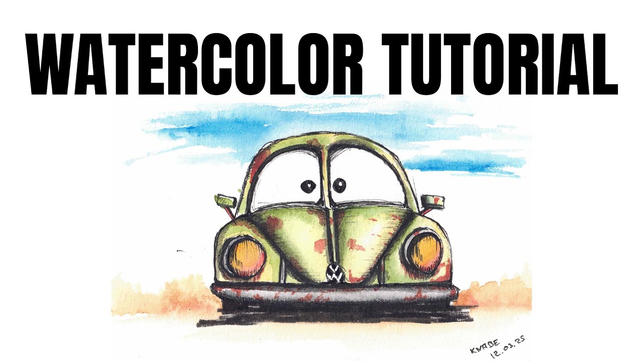 Watercolor Magic: Dieser VW Käfer lebt! 😍🎨