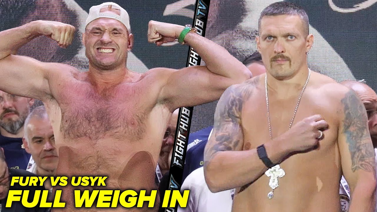 Tyson Fury vs Oleksandr Usyk • Full Weigh In Push & Face Off Video