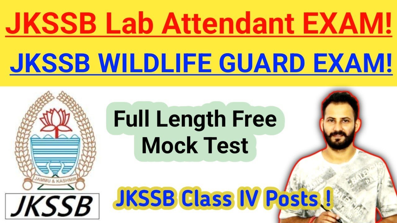 JKSSB Upcoming Exams | Wildlife Guard and Lab Attendant Exam | JKSSB MTS Upcoming Posts Update