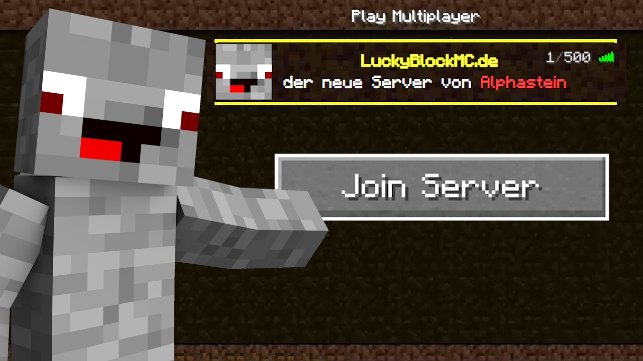 ALPHASTEIN NEUER LUCKY BLOCK SERVER in MINECRAFT