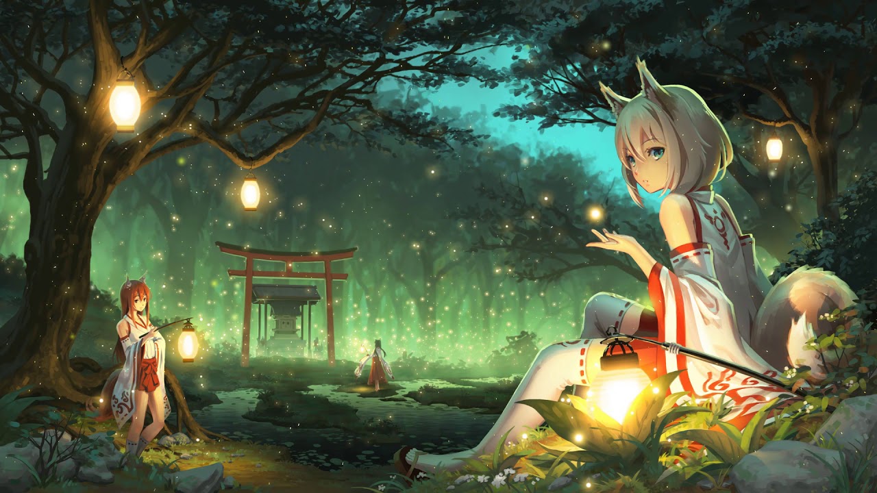 [BGM] 四ツ目神 ~古都に咲く花~ Miko Fox Wallpaper