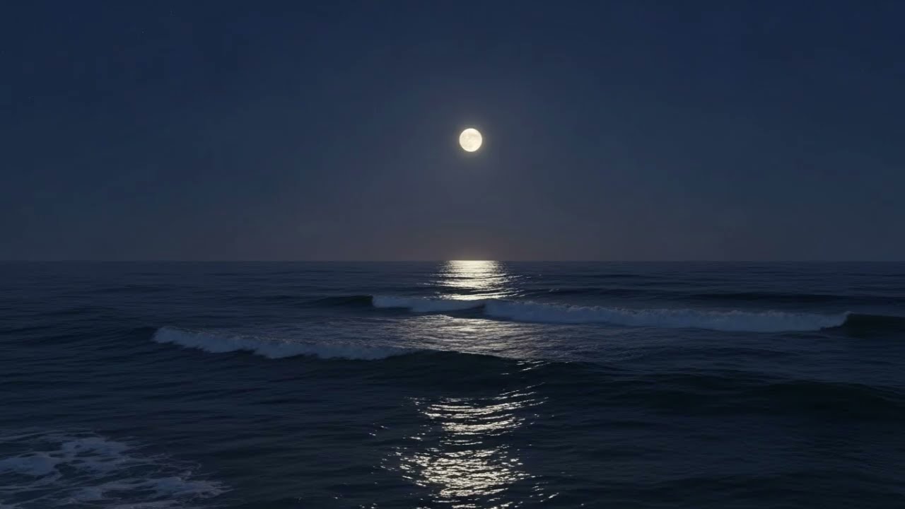 Calm Ocean Waves at Night | Relaxing Sea Sounds for Sleep | No Music