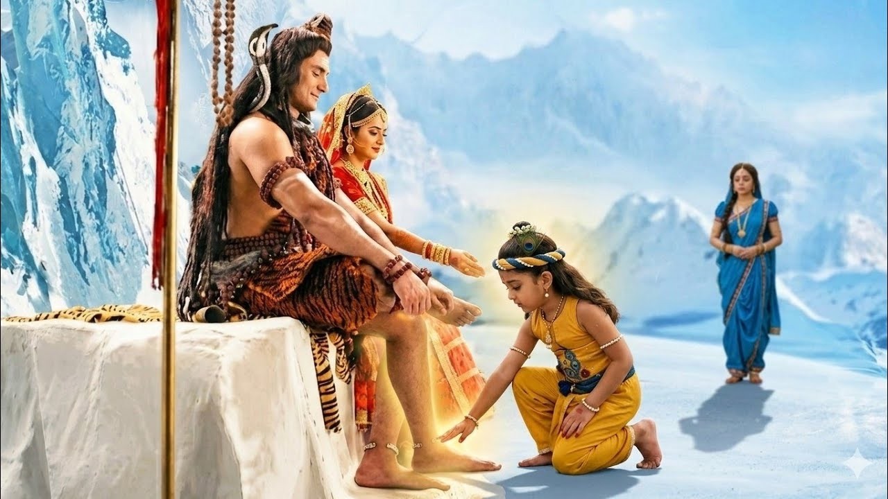 बाल कृष्ण और महादेव का दिव्य मिलन, बाल कृष्ण ने किये प्रणाम | यशोमती मईया के नंदलाला | Krishan Leela