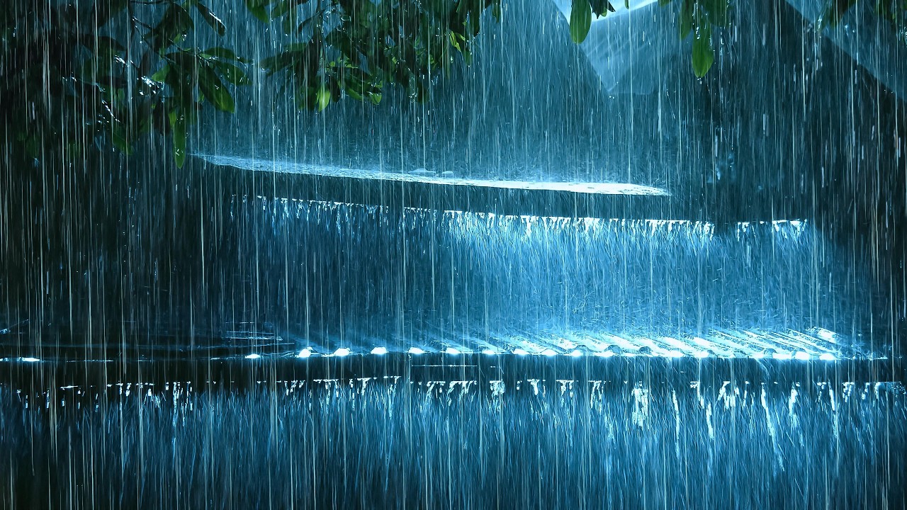 Enchanted Sleep with Terrible Rainstorm & Thunder | ASMR Rain on Tin Top to Reduce Stress