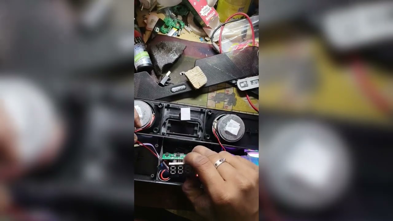How to open and repair portable wireless bluetooth speaker ptron