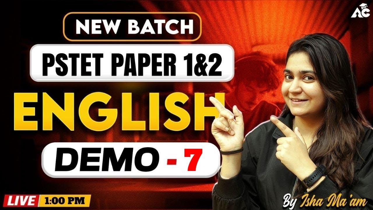 PSTET Exam Preparation 2026 | PSTET Paper 1 & 2 English | New Batch 2026 | By Isha Mam #7