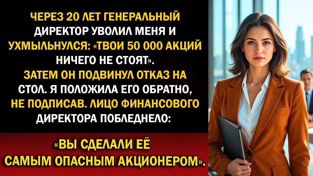 Гендиректор уволил меня и назвал мои 50 000 акций «никчёмными» — я сорвал его сделку на 150 млн