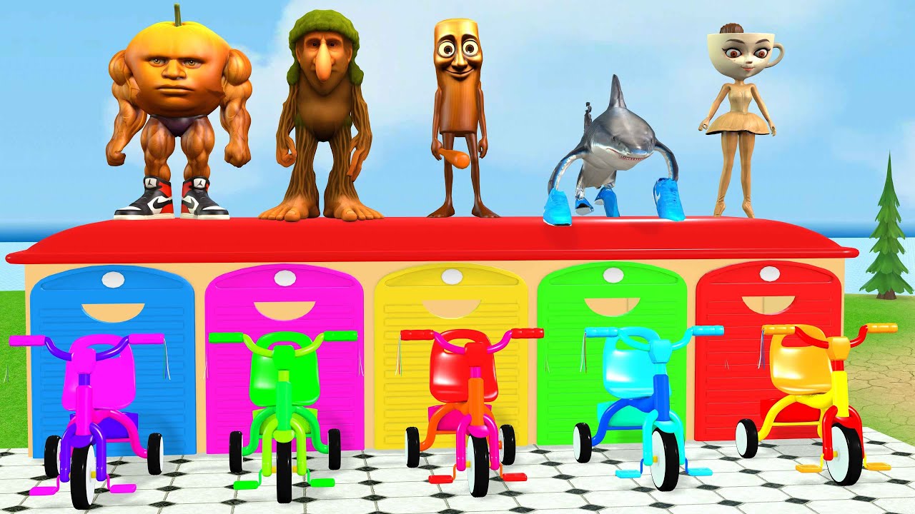 Long Slide Game With Cow Elephant Gorilla Hippopotamus Tiger 3d Animal Game Funny 3d Animals