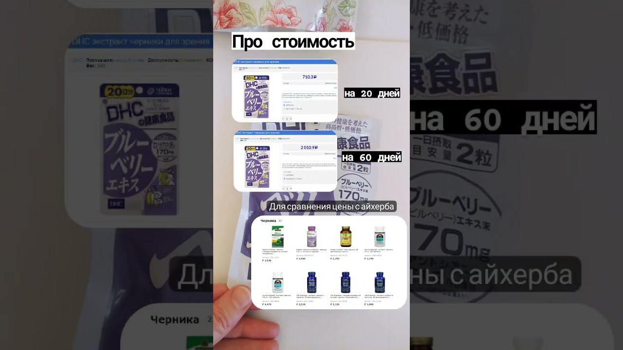cosmeoke | сравнение цен на витамины для зрения DHC и витамины других производителей