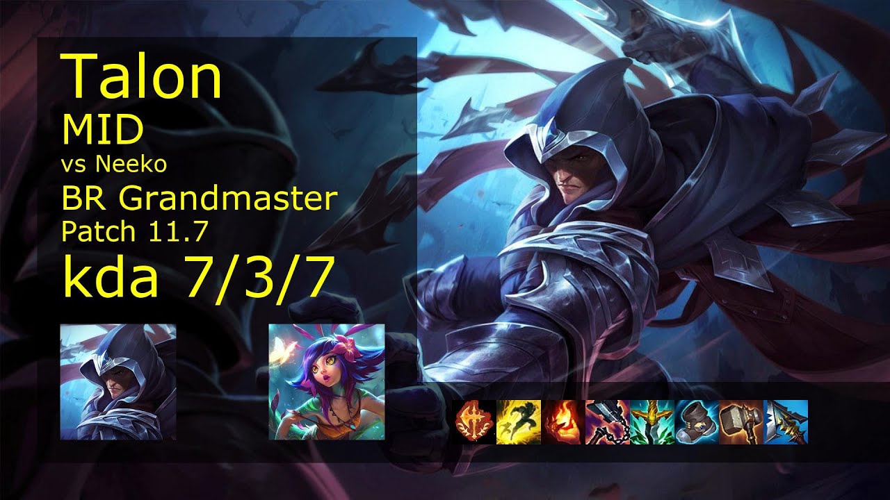 Talon vs Neeko Mid - BR Grandmaster 7/3/7 Patch 11.7 Gameplay