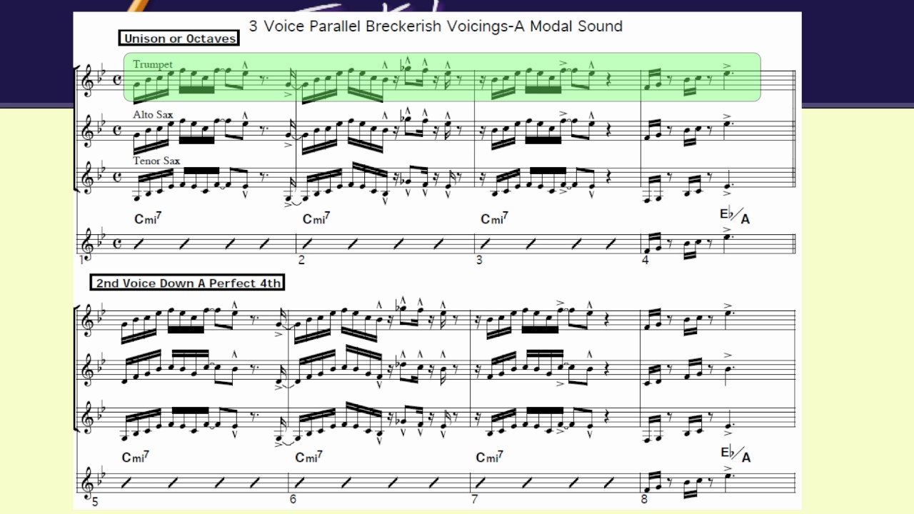 11 3 Horn Rock Funk Parallel Voicings