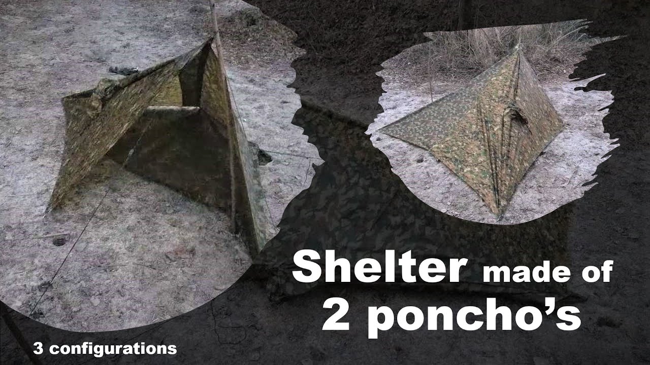 Schronienie z 2 poncz. 2 poncho's - SHELTER.