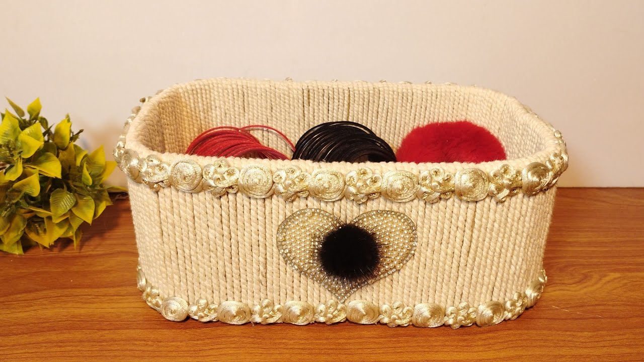 Beautiful storage basket/ Diy rope organzier / Hamna Nadeem