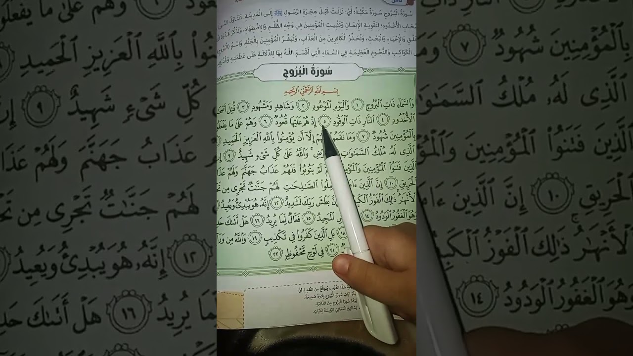 شرح سورةالبروج للصف الثالث الابتداءي
