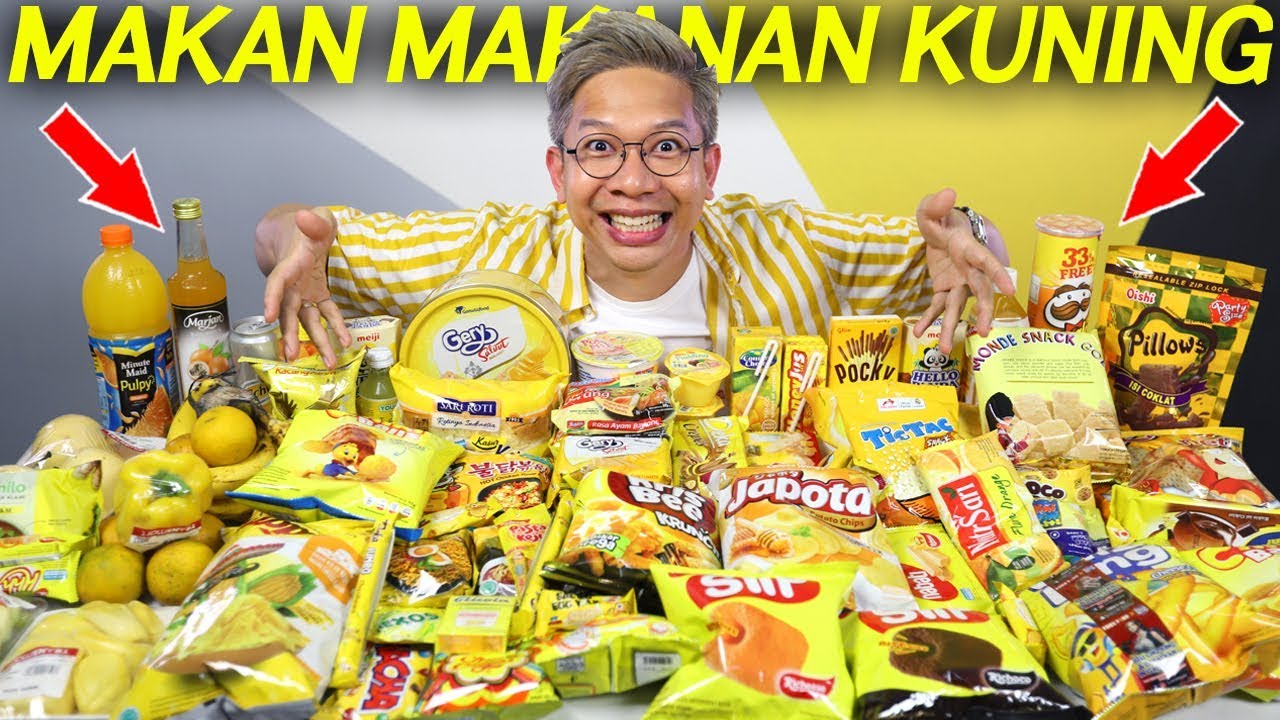 24 JAM MAKAN MAKANAN KUNING!!