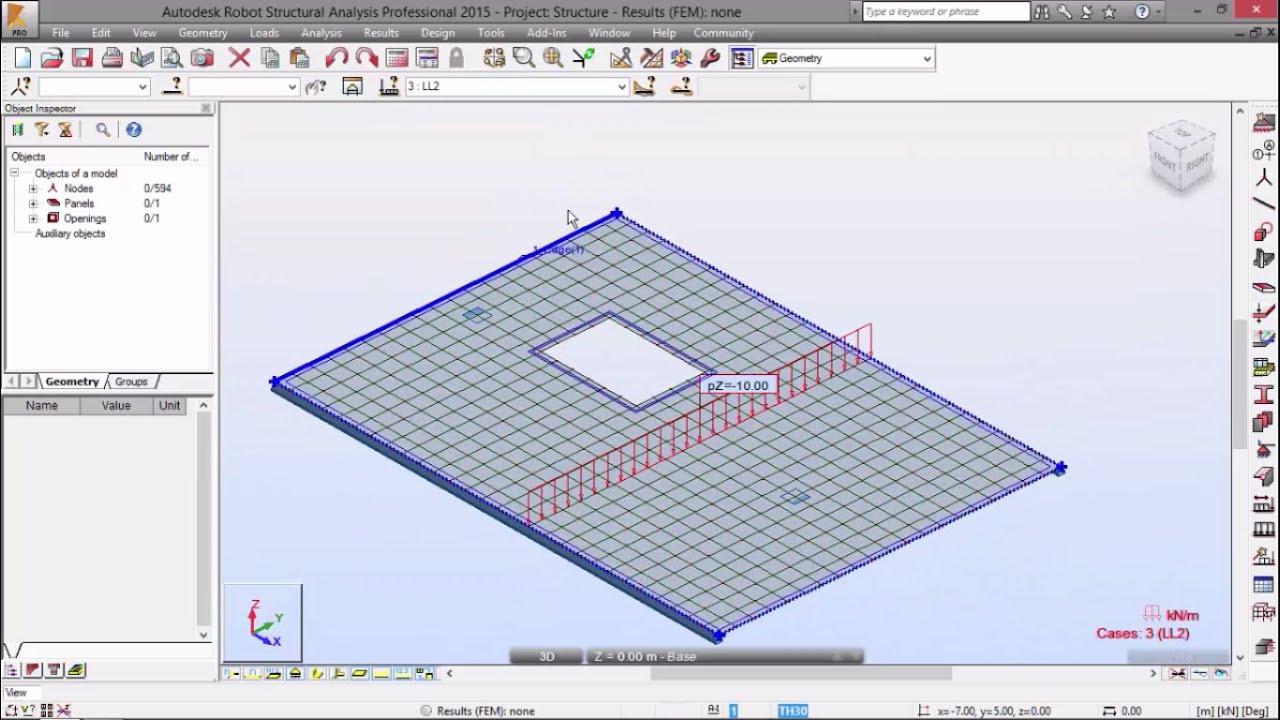 Exercise 8 - Part 2 - Defining and Analyzing a Concrete Floor (Robot Structural Analysis)
