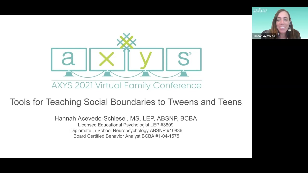 Hannah Acevedo-Schiesel MS - Tools for Teaching Social Boundaries to Tweens, Teens, and Young Adults