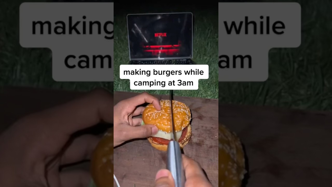 making burgers while camping! 👀 