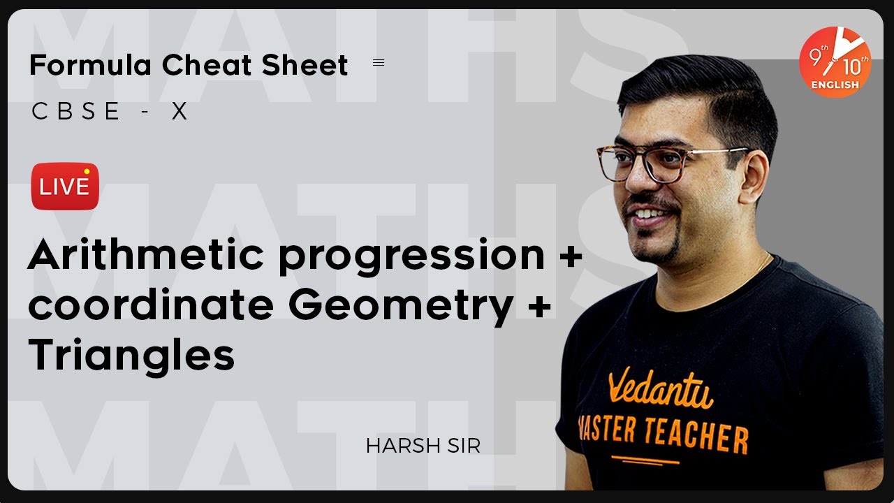 Arithmetic Progression, Coordinate Geometry & Triangles - Formula Cheat Sheet | CBSE Class 10 Maths