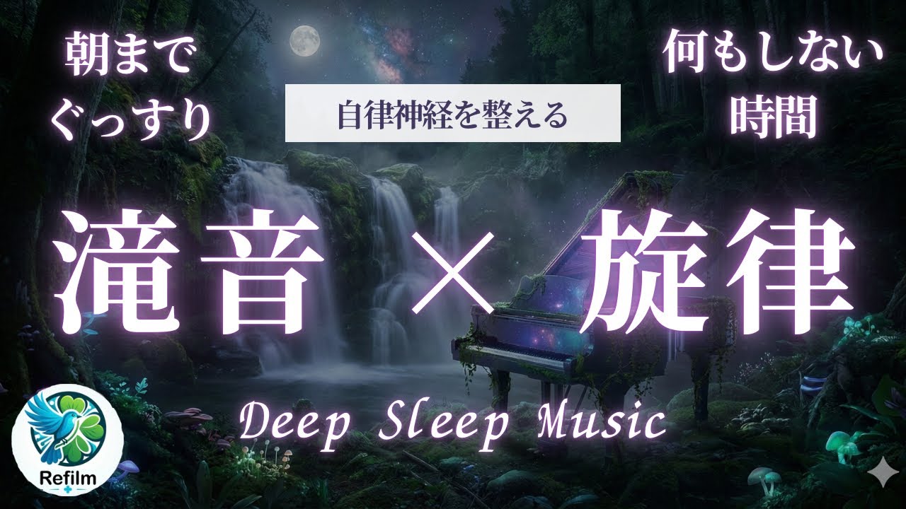 【寝落ち必至】滝音と癒やしの旋律。自律神経を整える「何もしない時間」のための睡眠用BGM