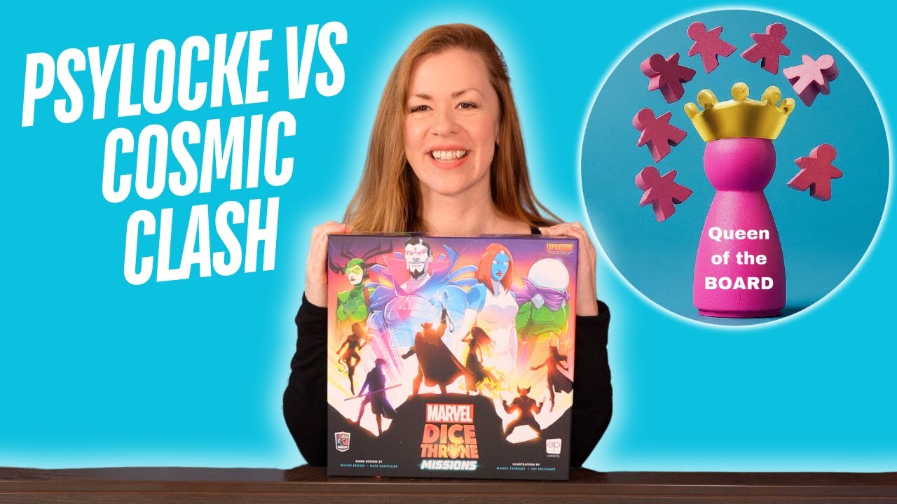 Dice Throne Marvel Missions  - Psylocke vs Cosmic Clash solo play board game