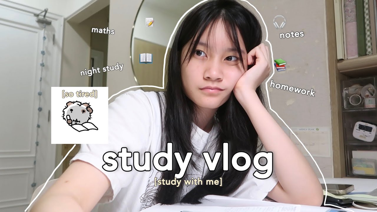 productive study vlog📚: how i study, notes, sleep deprived, homework