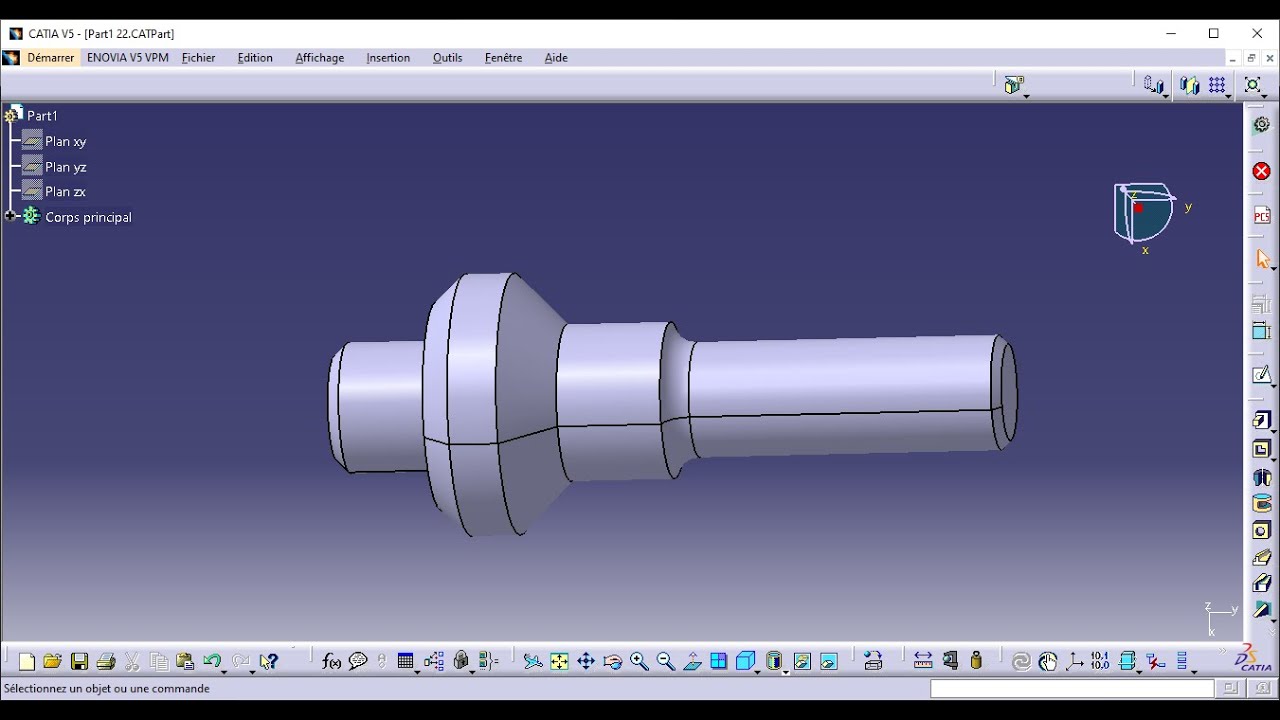 Tutoriel CATIA V5 :     Révolution -Chanfrein