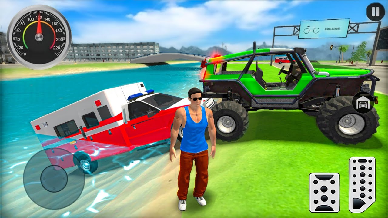Go to Town 6 - Ambulance Bike & Monster Truck Driving in Open World Game - Android Gameplay