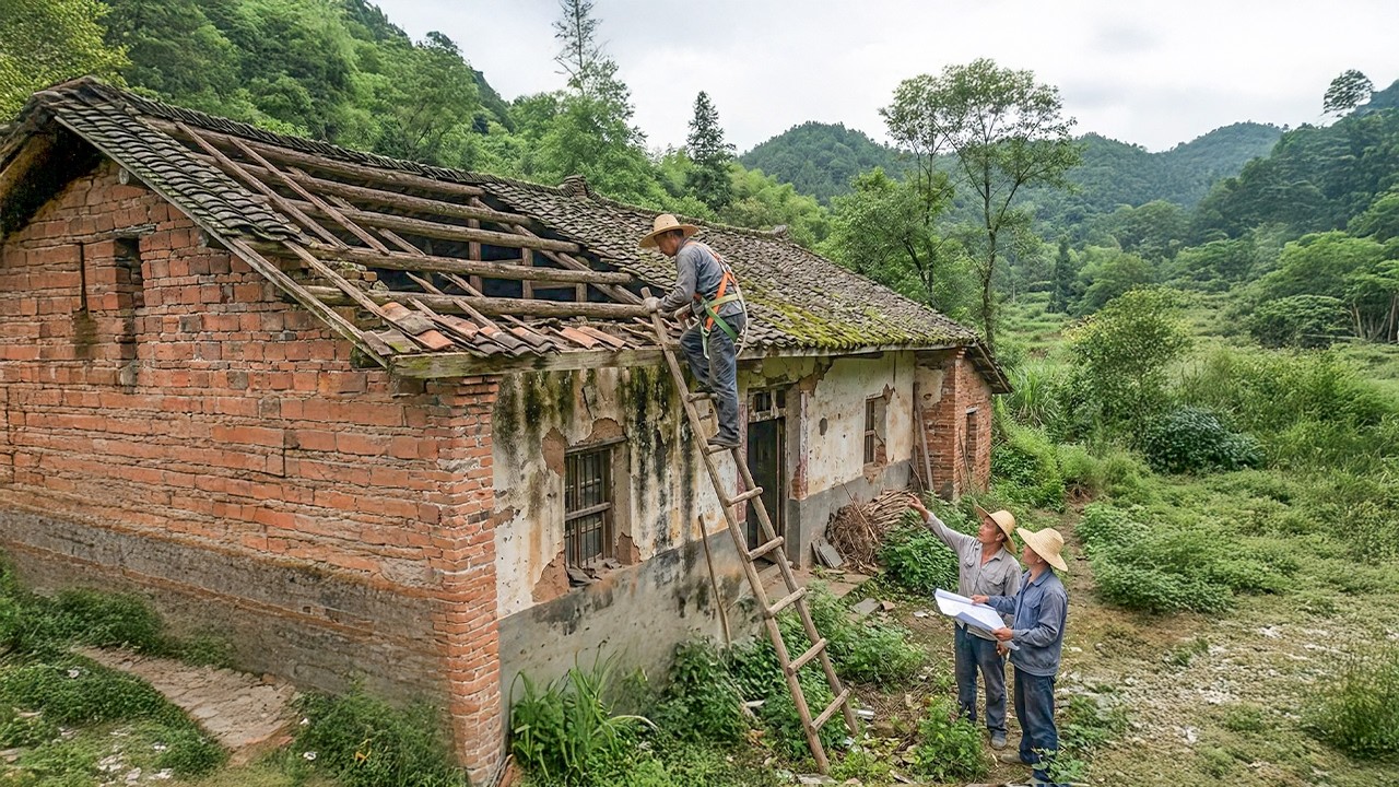 They discovered their grandfather's abandoned house and transformed it into a modern and cozy space.