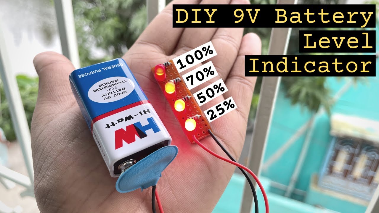 DIY SIMPLE 9V BATTERY LEVEL INDICATOR !