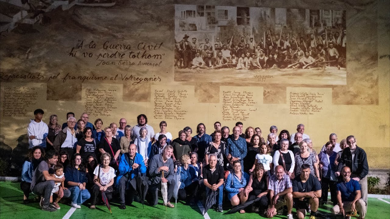 Sant Hipòlit de Voltregà homenatja als represaliats per la Guerra Civil amb un nou mural gegant