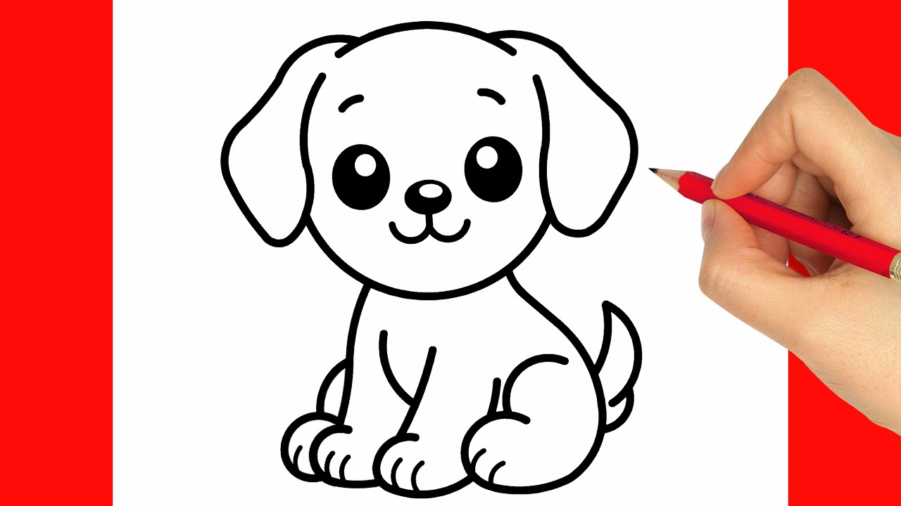 HOW TO DRAW A DOG EASY - DRAWING A CUTE DOG - HOW TO DRAW A DOG