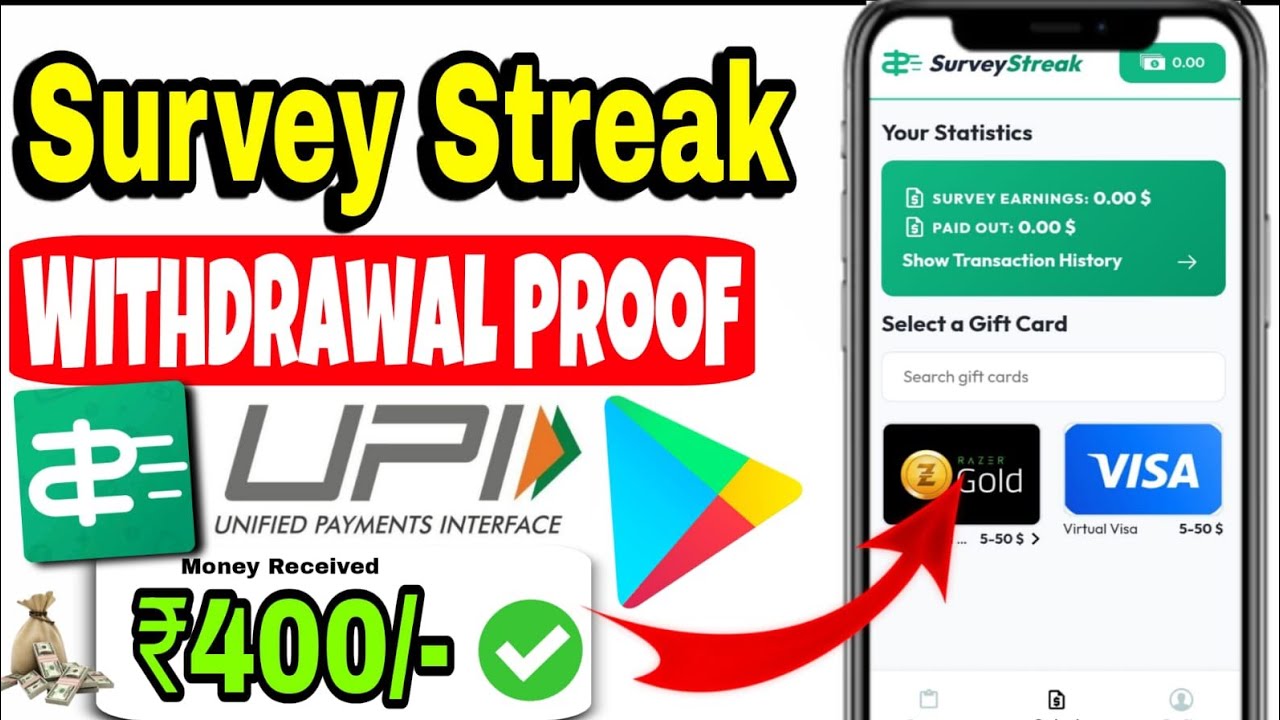 SurveyStreak App Withdrawal Proof 💥💯 Survey Streak App Legit Or Scam 😦🔥 New Paid Surveys App