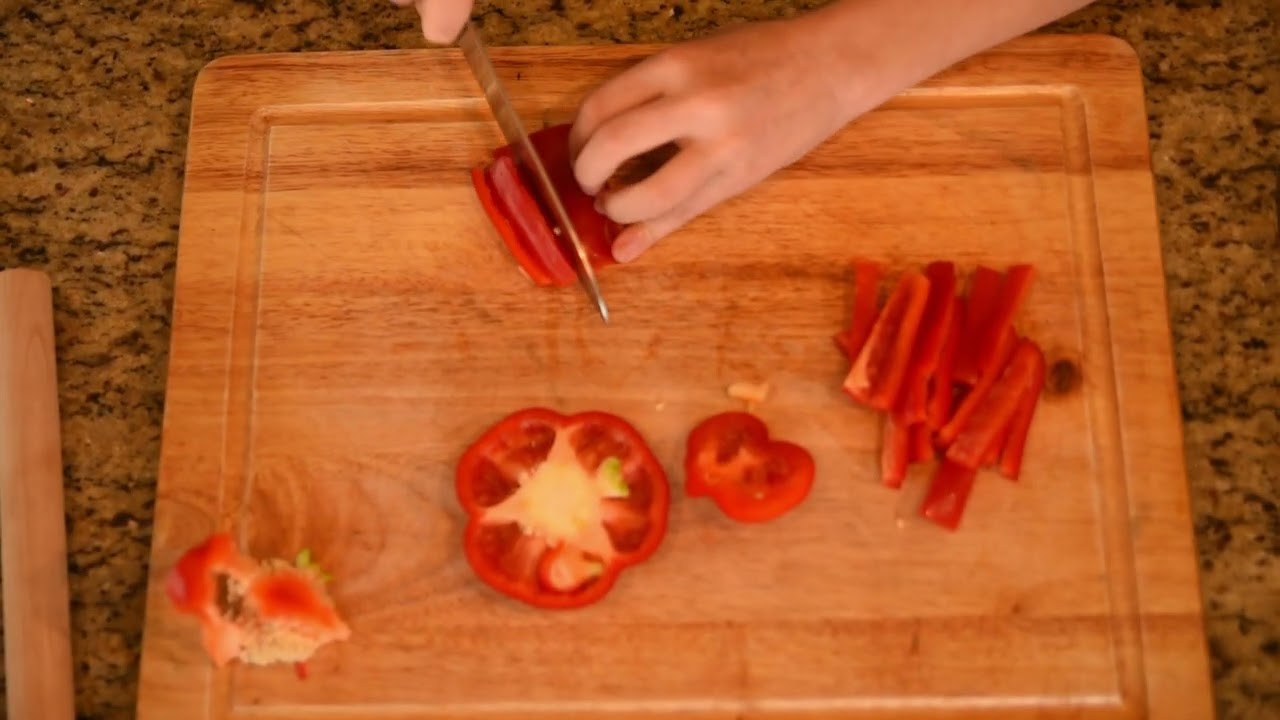 How to cut up a bell pepper efficiently