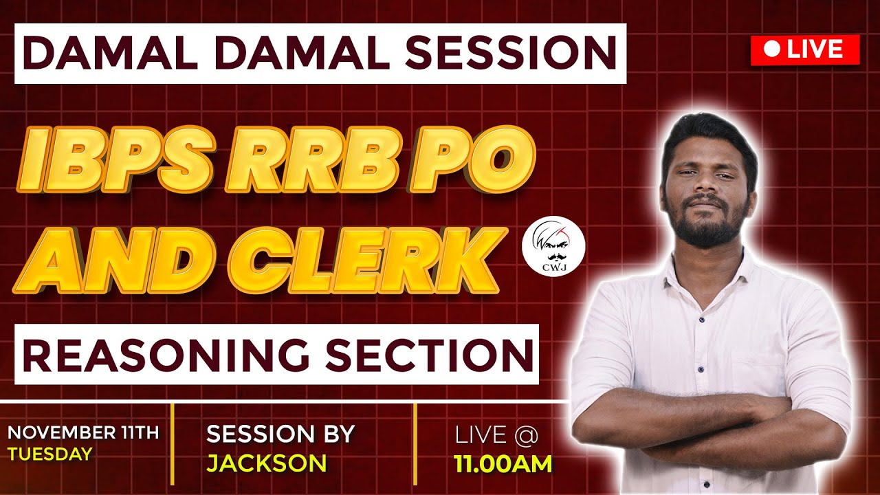 DAMAL DAMAL REASONING SECTION | FULL MOCK EXACT EXAM LEVEL QUESTION | RRB PO/ RRB CLERK | MR.JACKSON