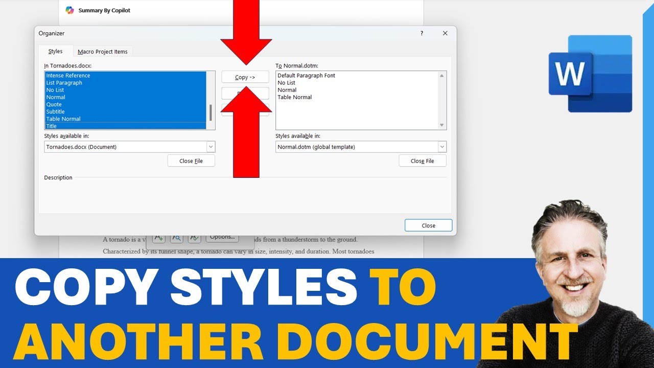 MS Word: Copy Styles From One Document to Another